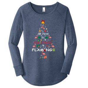 All I Want For Christmas Is Flamingo Funny Flamingo Lovers Gift Women's Perfect Tri Tunic Long Sleeve Shirt