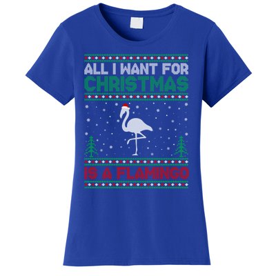 All I Want For Xmas Is A Flamingo Ugly Christmas Sweater Gift Women's T-Shirt