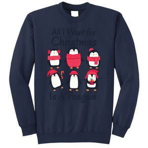 All I Want For Christmas Is A Penguin Xmas Funny Animal Cool Gift Sweatshirt