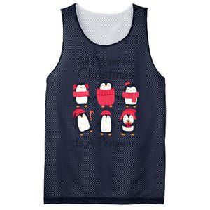 All I Want For Christmas Is A Penguin Xmas Funny Animal Cool Gift Mesh Reversible Basketball Jersey Tank