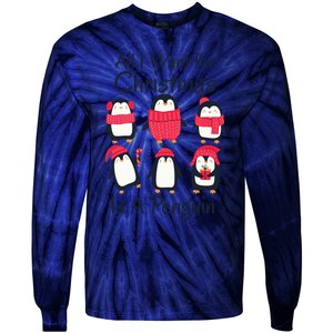 All I Want For Christmas Is A Penguin Xmas Funny Animal Cool Gift Tie-Dye Long Sleeve Shirt