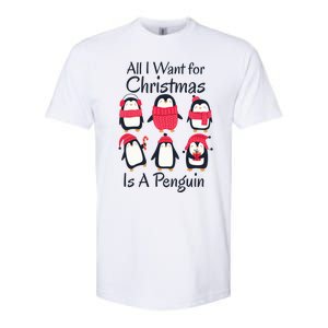 All I Want For Christmas Is A Penguin Xmas Funny Animal Cool Gift Softstyle CVC T-Shirt