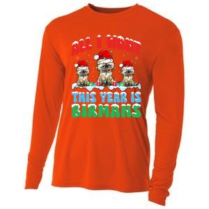 All I Want This Year Is Bir Cat Wearing Christmas Hat Cute Gift Cooling Performance Long Sleeve Crew