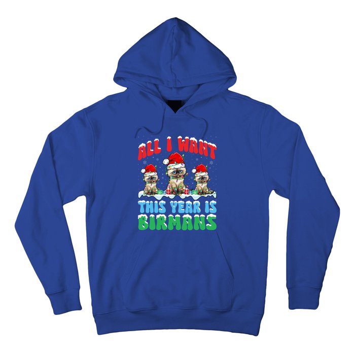 All I Want This Year Is Bir Cat Wearing Christmas Hat Cute Gift Hoodie