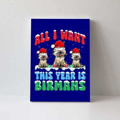 All I Want This Year Is Bir Cat Wearing Christmas Hat Cute Gift Canvas