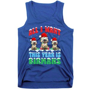 All I Want This Year Is Bir Cat Wearing Christmas Hat Cute Gift Tank Top