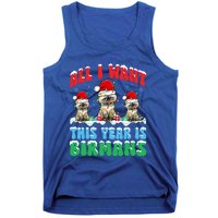 All I Want This Year Is Bir Cat Wearing Christmas Hat Cute Gift Tank Top