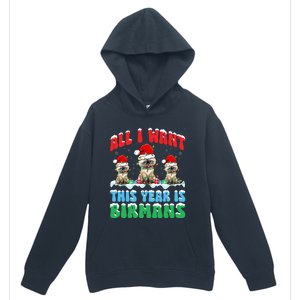 All I Want This Year Is Bir Cat Wearing Christmas Hat Cute Gift Urban Pullover Hoodie