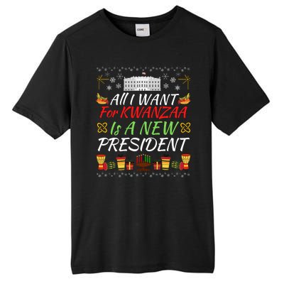 All I Want For Kwanzaa Is A New President Funny Kwanzaa Funny New President Tall Fusion ChromaSoft Performance T-Shirt