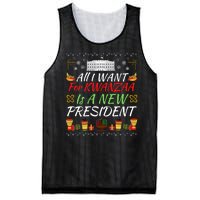 All I Want For Kwanzaa Is A New President Funny Kwanzaa Funny New President Mesh Reversible Basketball Jersey Tank