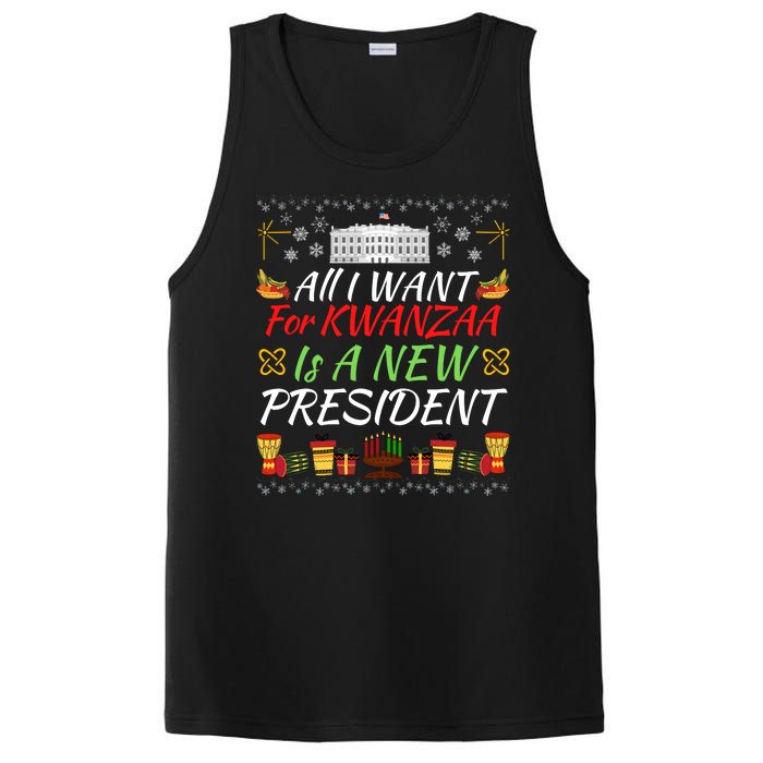 All I Want For Kwanzaa Is A New President Funny Kwanzaa Funny New President PosiCharge Competitor Tank