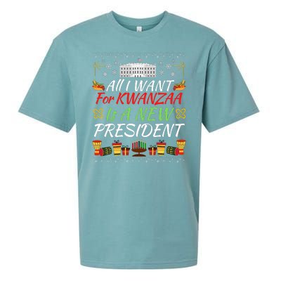 All I Want For Kwanzaa Is A New President Funny Kwanzaa Funny New President Sueded Cloud Jersey T-Shirt