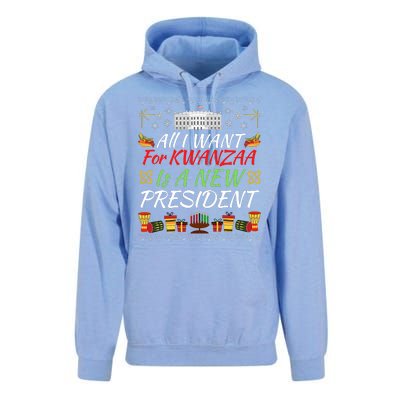 All I Want For Kwanzaa Is A New President Funny Kwanzaa Funny New President Unisex Surf Hoodie