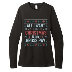 All I Want For Christmas Is My Gross Pay Funny Joke Womens CVC Long Sleeve Shirt