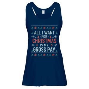 All I Want For Christmas Is My Gross Pay Funny Joke Ladies Essential Flowy Tank