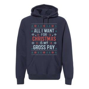 All I Want For Christmas Is My Gross Pay Funny Joke Premium Hoodie