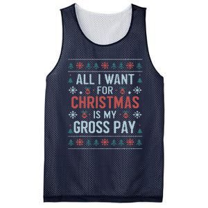 All I Want For Christmas Is My Gross Pay Funny Joke Mesh Reversible Basketball Jersey Tank