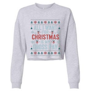 All I Want For Christmas Is My Gross Pay Funny Joke Cropped Pullover Crew