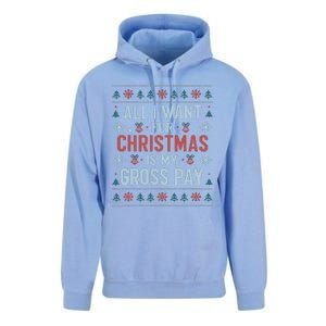 All I Want For Christmas Is My Gross Pay Funny Joke Unisex Surf Hoodie