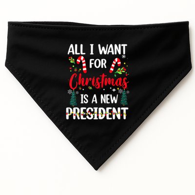All I Want For Christmas Is A New President Xmas Pajama Funny Gift USA-Made Doggie Bandana