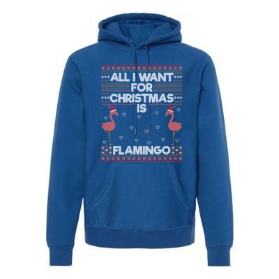 All I Want For Christmas Is A Flamingo Pink Ugly Sweater Meaningful Gift Premium Hoodie