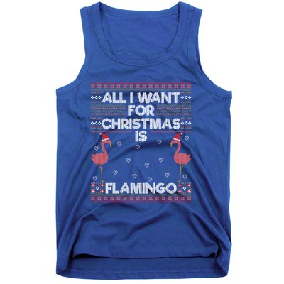 All I Want For Christmas Is A Flamingo Pink Ugly Sweater Meaningful Gift Tank Top