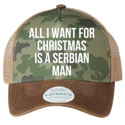 All I Want For Christmas Is A Serbian Cool Gift Legacy Tie Dye Trucker Hat