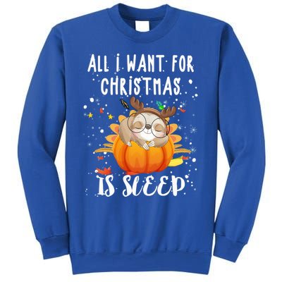 All I Want For Christmas Is Sleep Funny Sloth Pajama Xmas Gift Sweatshirt