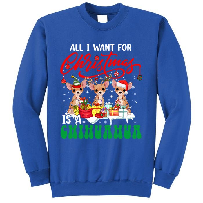 All I Want For Xmas Is A Chihuahua Three Santa Reindeer Dogs Cool Gift Sweatshirt