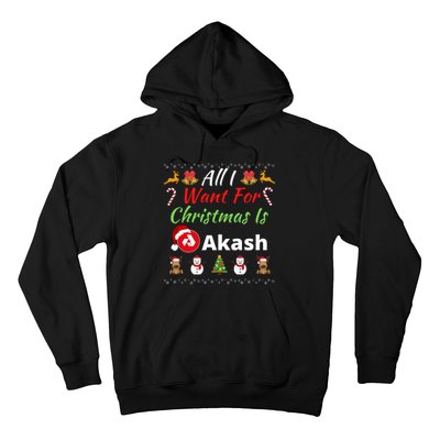 All I Want For Christmas Is Akash Akash Logo Akash Network Hoodie