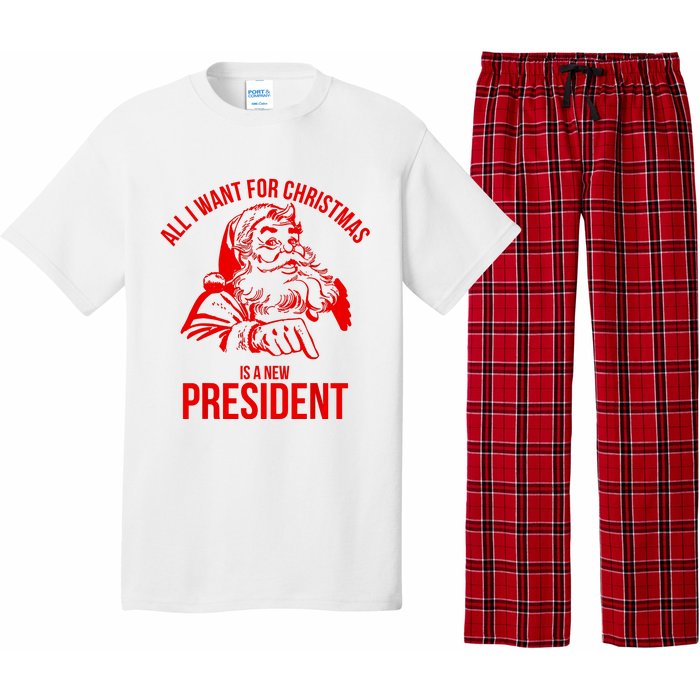 All I Want For Christmas Is A New President Funny Santa Xmas Pajama Set