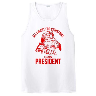 All I Want For Christmas Is A New President Funny Santa Xmas PosiCharge Competitor Tank