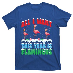 All I Want This Year Is Flamingo Wearing Christmas Hat Gift T-Shirt