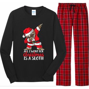 All I Want For Christmas Sloth Merry Slothmas Pajama Funny Gift Long Sleeve Pajama Set