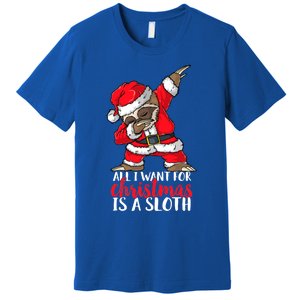 All I Want For Christmas Sloth Merry Slothmas Pajama Funny Gift Premium T-Shirt