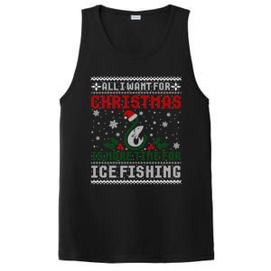 All I Want For Christmas More Ice Fishing Ugly Sweater Gift PosiCharge Competitor Tank