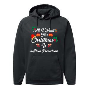 All I Want For Christmas Is New President Performance Fleece Hoodie