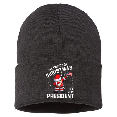 All I Want For Christmas Is A New President Sustainable Knit Beanie