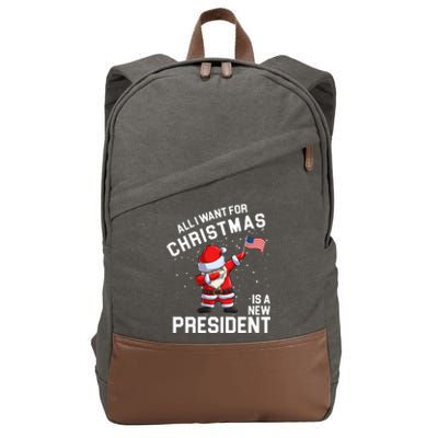 All I Want For Christmas Is A New President Cotton Canvas Backpack