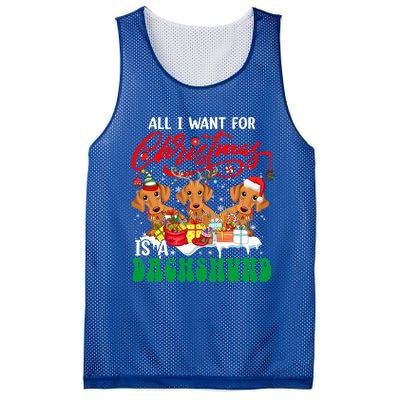 All I Want For Xmas Is A Dachshund Three Santa Reindeer Dogs Funny Gift Mesh Reversible Basketball Jersey Tank