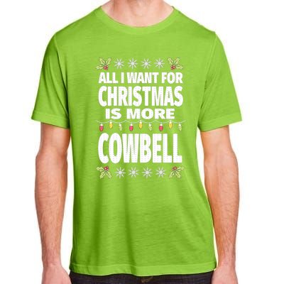 All I Want For Christmas Is More Cowbell Ugly Xmas Adult ChromaSoft Performance T-Shirt