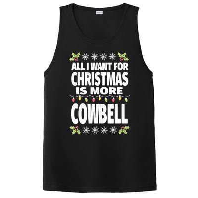 All I Want For Christmas Is More Cowbell Ugly Xmas PosiCharge Competitor Tank