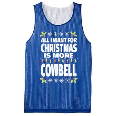 All I Want For Christmas Is More Cowbell Ugly Xmas Mesh Reversible Basketball Jersey Tank