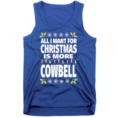 All I Want For Christmas Is More Cowbell Ugly Xmas Tank Top