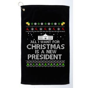 All I Want For Christmas Is A New President Xmas Pajama Cute Gift Platinum Collection Golf Towel