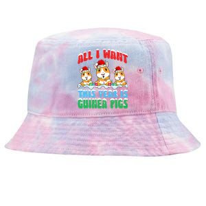 All I Want This Year Is Guinea Pig Wearing Christmas Hat Gift Tie-Dyed Bucket Hat