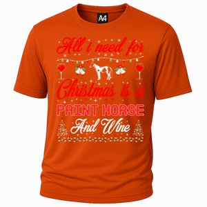 All I Want For Christmas Paint Horse And Wine Gift Great Gift Cooling Performance Crew T-Shirt