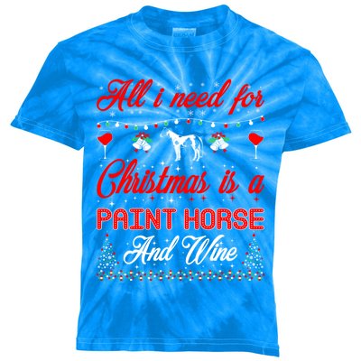 All I Want For Christmas Paint Horse And Wine Gift Great Gift Kids Tie-Dye T-Shirt