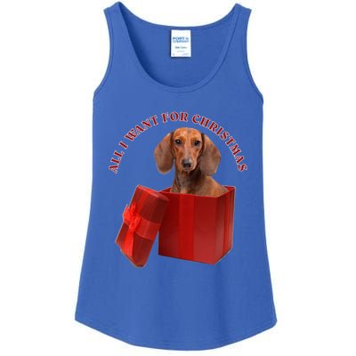 All I Want For Christmas Dachshund Funny Gift Ladies Essential Tank