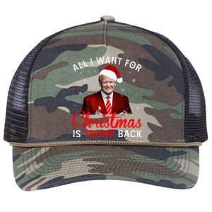 All I Want For Christmas Is Trump Back And New President  Retro Rope Trucker Hat Cap